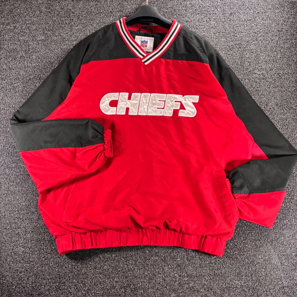 G-III Y2K NFL Kansas City Chiefs V-Neck Pullover Windbreaker Jacket Men's XL